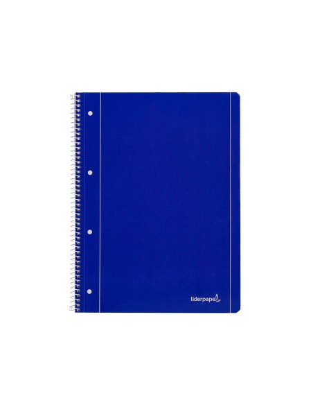 Cuaderno espiral liderpapel a4 micro serie azul tapa blanda 80h 80 gr horizontal con margen 4 taladros azul