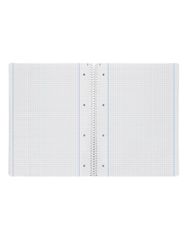 Cuaderno espiral liderpapel a4 micro serie azul tapa blanda 80h 80 gr cuadro5mm con margen 4 taladros azul