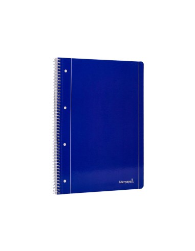 Cuaderno espiral liderpapel a4 micro serie azul tapa blanda 80h 80 gr cuadro5mm con margen 4 taladros azul