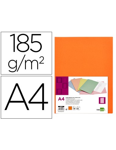 Subcarpeta liderpapel a4 naranja intenso 180g m2