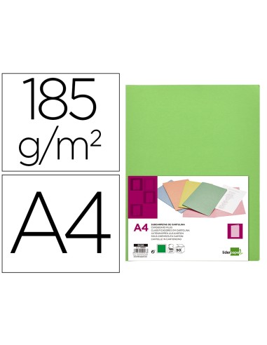 Subcarpeta liderpapel din a4 verde intenso 180g m2