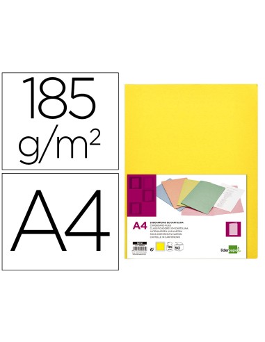 Subcarpeta liderpapel din a4 amarillo intenso 180g m2