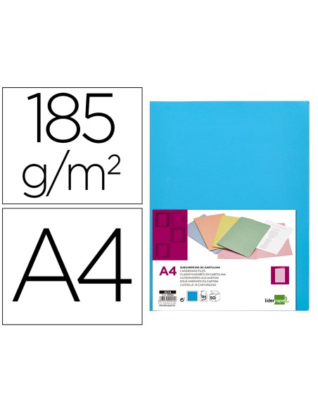 Subcarpeta liderpapel din a4 celeste intenso 180g m2