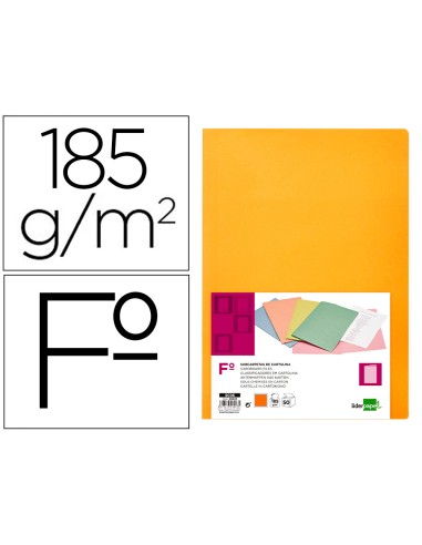 Subcarpeta liderpapel folio naranja intenso 180g m2