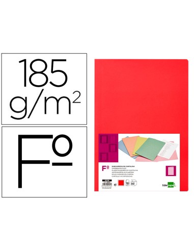 Subcarpeta liderpapel folio rojo intenso 180g m2