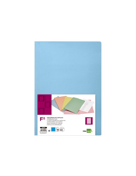 Subcarpeta liderpapel folio celeste intenso 180g m2