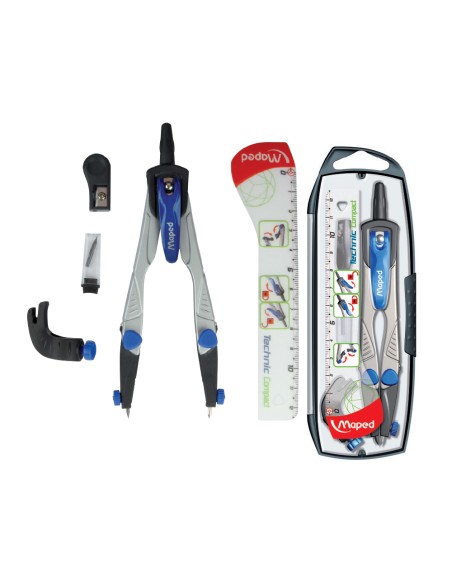 Compas maped 538700 con adaptador universal estuche de minas y afilaminas Compas maped 538700 con adaptador universal estuche de minas y afilaminas