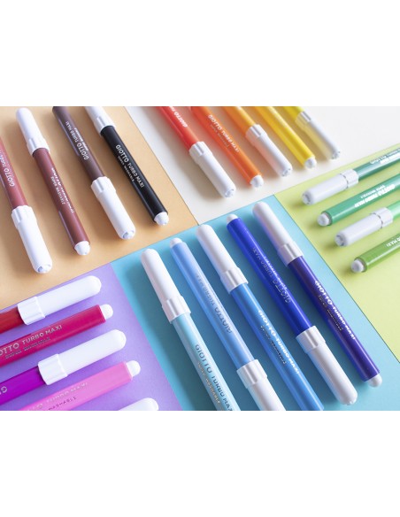 Rotulador giotto turbo maxi caja de 24 colores lavables con punta bloqueada