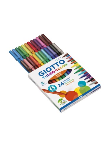 Rotulador giotto turbo color caja de 24 colores lavables con punta bloqueada