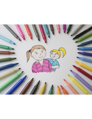 Rotulador giotto turbo color caja de 12 colores lavables con punta bloqueada