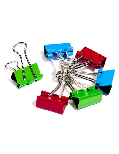 Pinza metalica q connect reversible 19 mm caja de 6 unidades colores surtidos