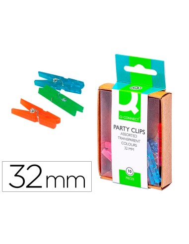 Pinza fantasia q connect 32 mm caja de 10 unidades colores surtidos