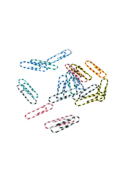 Clips colores rayados q connect 50 mm caja de 30 unidades colores surtidos