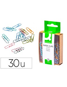 Clips colores rayados q connect 50 mm caja de 30 unidades colores surtidos