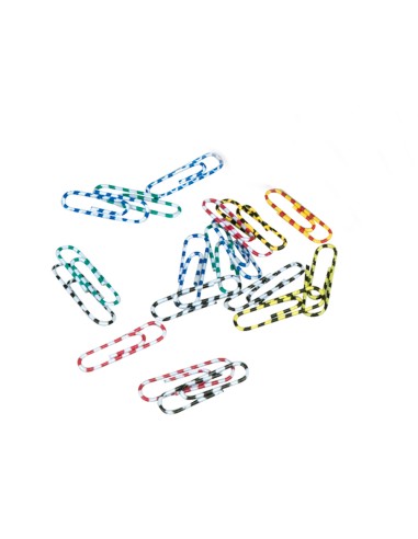 Clips colores rayados q connect 28 mm caja de 100 unidades colores surtidos
