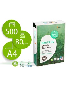 Papel fotocopiadora nautilus din a4 80 gramos paquete de 500 hojas 100 reciclado