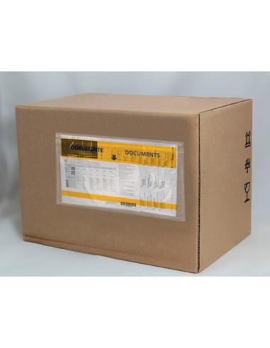 Sobre autoadhesivo q connect portadocumentos multilingue 225x122 mm ventana totalmente transparente paquete de 100