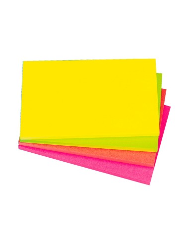 Bloc de notas adhesivas quita y pon q connect 127x76 mm con 100hojas fluorescentes pack de 12 surtidas en 4 colores