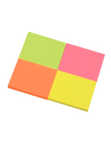 Bloc de notas adhesivas quita y pon q connect 38x51 mm con 50 hojas fluorescentes pack de 4 unidades