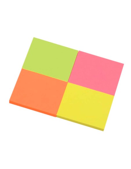 Bloc de notas adhesivas quita y pon q connect 38x51 mm con 50 hojas fluorescentes pack de 4 unidades