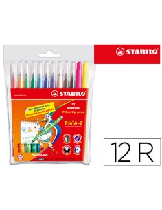 Rotulador stabilo trio a z bolsa de 12 unidades colores surtidos