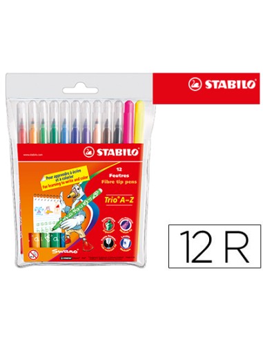 Rotulador stabilo trio a z bolsa de 12 unidades colores surtidos