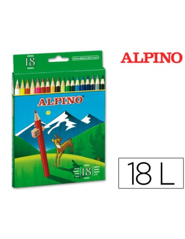 Lapices de colores alpino 656 caja de 18 colores largos