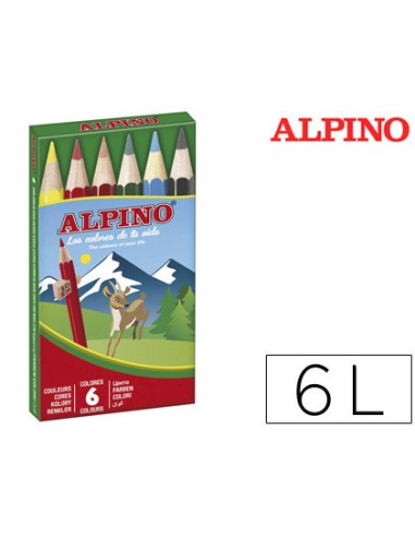 Lapices de colores alpino 651 caja de 6 colores cortos