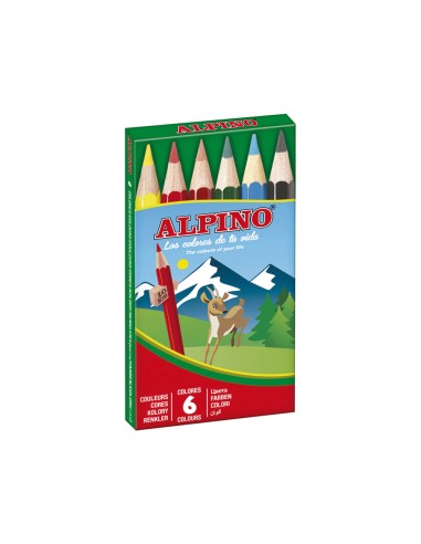 Lapices de colores alpino 651 caja de 6 colores cortos