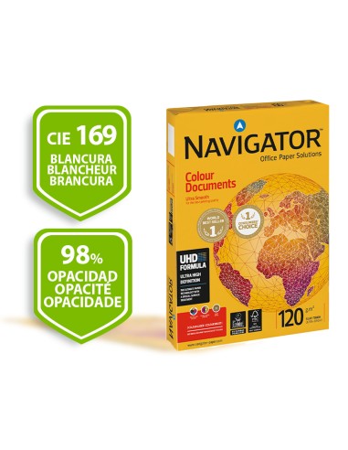 Papel fotocopiadora navigator din a4 120 gramos paquete de 250 hojas