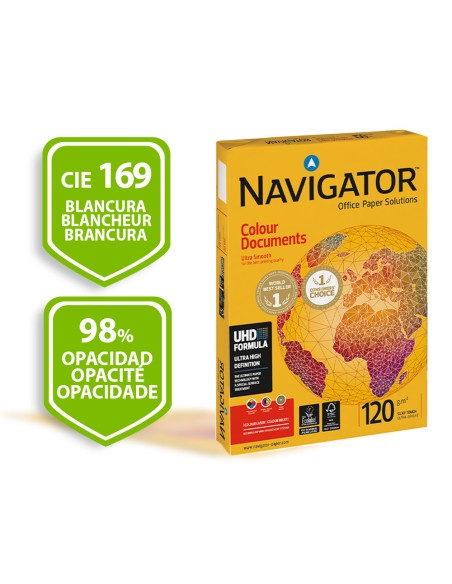 Papel fotocopiadora navigator din a4 120 gramos paquete de 250 hojas