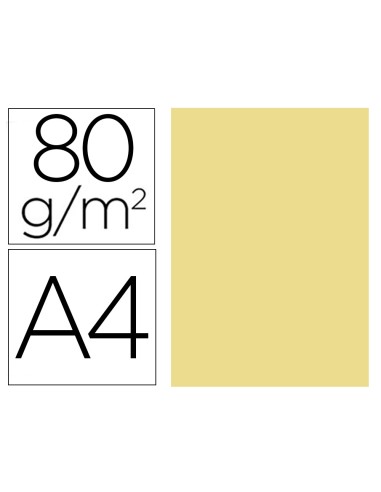 Papel color liderpapel a4 80gr amarillo paquete de 100 hojas