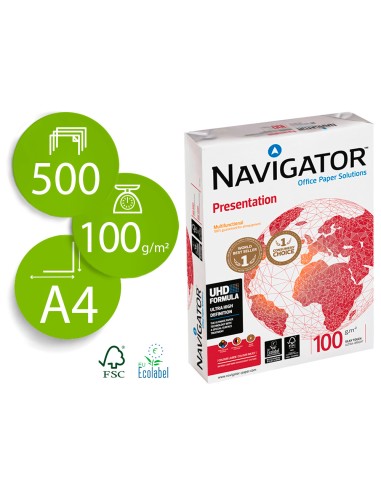 Papel fotocopiadora navigator din a4 100 gramos papel multiuso ink jet y laser paquete de 500 hojas