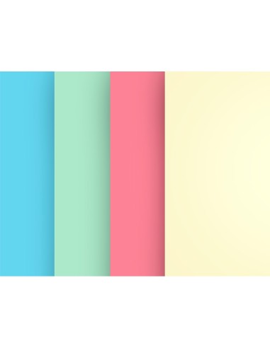 Papel color liderpapel a4 80gr 4 colores surtidos paquete de 100 hojas