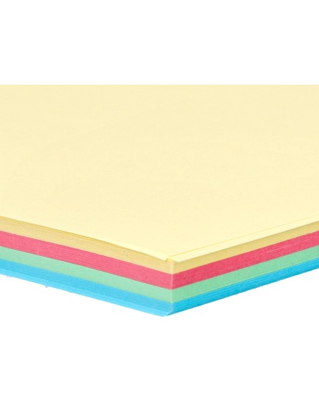 Papel color liderpapel a4 80gr 4 colores surtidos paquete de 100 hojas