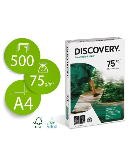 Papel fotocopiadora discovery din a4 75 gramos papel multiuso ink jet y laser paquete de 500 hojas