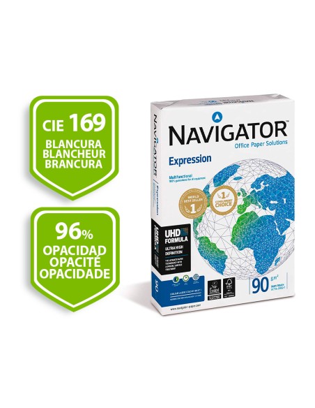 Papel fotocopiadora navigator din a3 90 gramos papel multiuso ink jet y laser paquete de 500 hojas