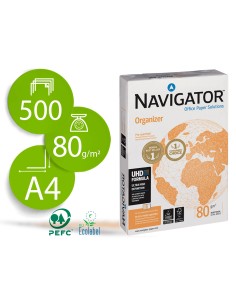 Papel fotocopiadora navigator din a4 80 gramos 4 taladros papel multiuso ink jet y laser paquete de 500 hojas
