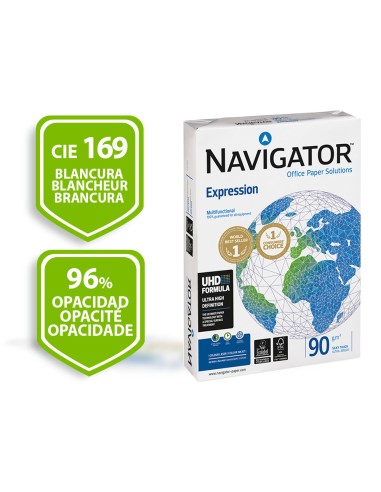 Papel fotocopiadora navigator din a4 90 gramos paquete de 500 hojas