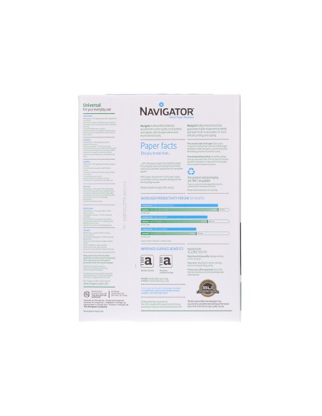Papel fotocopiadora navigator din a4 80 gramos paquete de 500 hojas