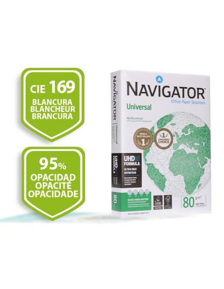 Papel fotocopiadora navigator din a4 80 gramos paquete de 500 hojas