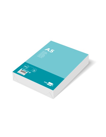 Papel liderpapel a5 80g m2 liso paquete de 100 hojas