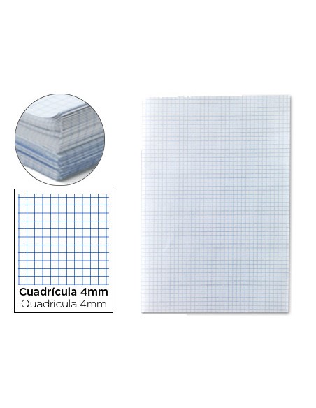 Papel florete liderpapel cuadro 4mm 60g m2 paquete de 250 hojas