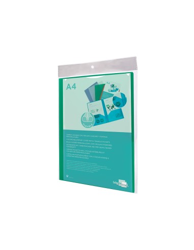 Carpeta liderpapel dossier dos bolsas canguro 45683 polipropileno din a4 verde