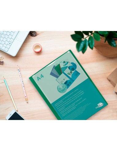 Carpeta liderpapel dossier dos bolsas canguro 45683 polipropileno din a4 verde