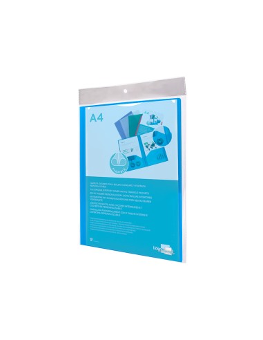 Carpeta liderpapel dossier dos bolsas canguro 45682 polipropileno din a4 azul