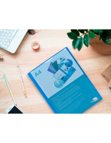 Carpeta liderpapel dossier dos bolsas canguro 45682 polipropileno din a4 azul