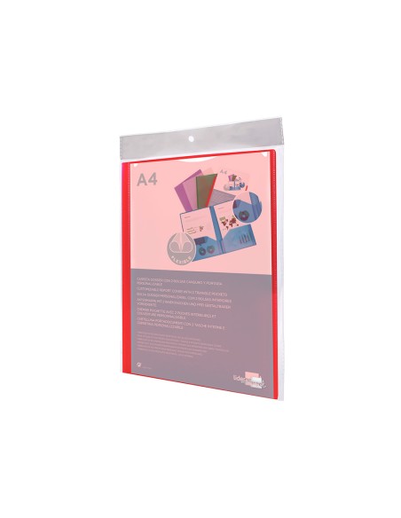 Carpeta liderpapel dossier dos bolsas canguro 45680 polipropileno din a4 roja