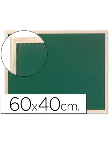 Pizarra verde q connect marco de madera 60x40 cm sin repisa