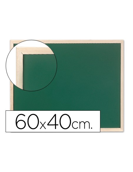 Pizarra verde q connect marco de madera 60x40 cm sin repisa